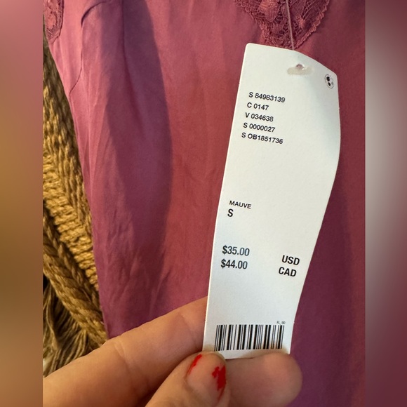 ๐๐ Urban Outfitters Out From Under NWT Mauve Slip Dress Size Small - Picture 6 of 7